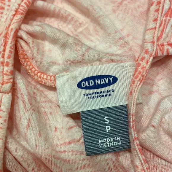 Old Navy Tropical Leaves Pattern Light Pink Hot Pink Racer Back Cutout Tank S - Picture 6 of 7